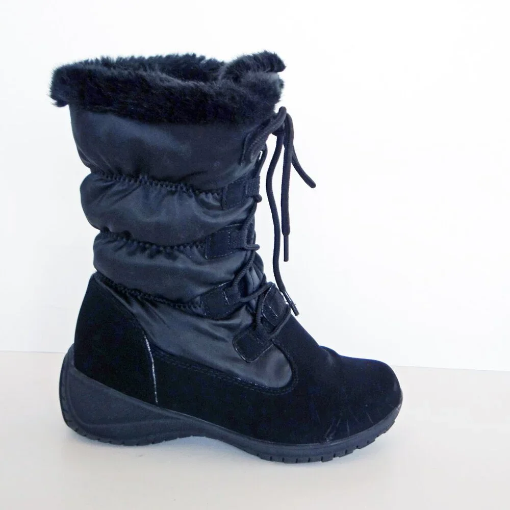 KHOMBU Anne Waterproof Boots Black Size 7 M Women's Winter / Snow Boots